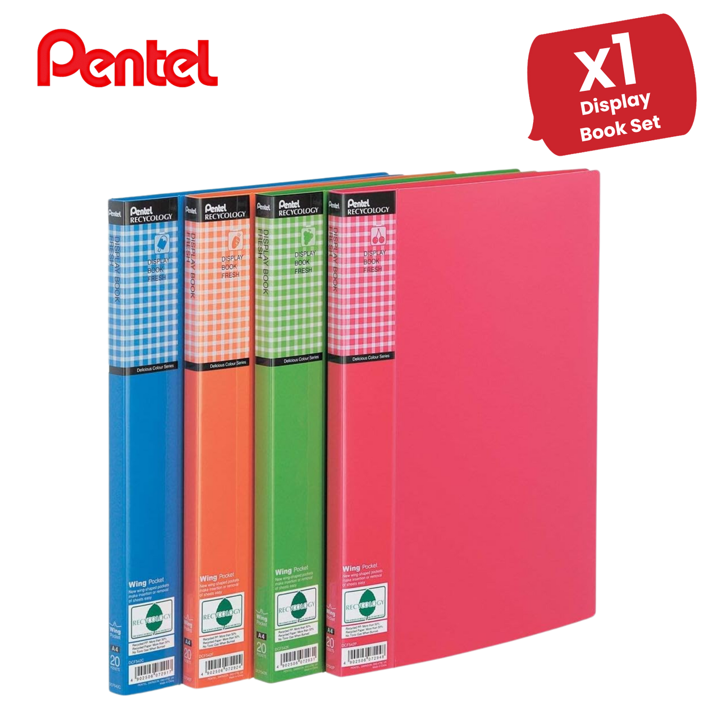 PENTEL RECYC FRESH FILES ASST - Pack of 4 - 1 to 5 Packs