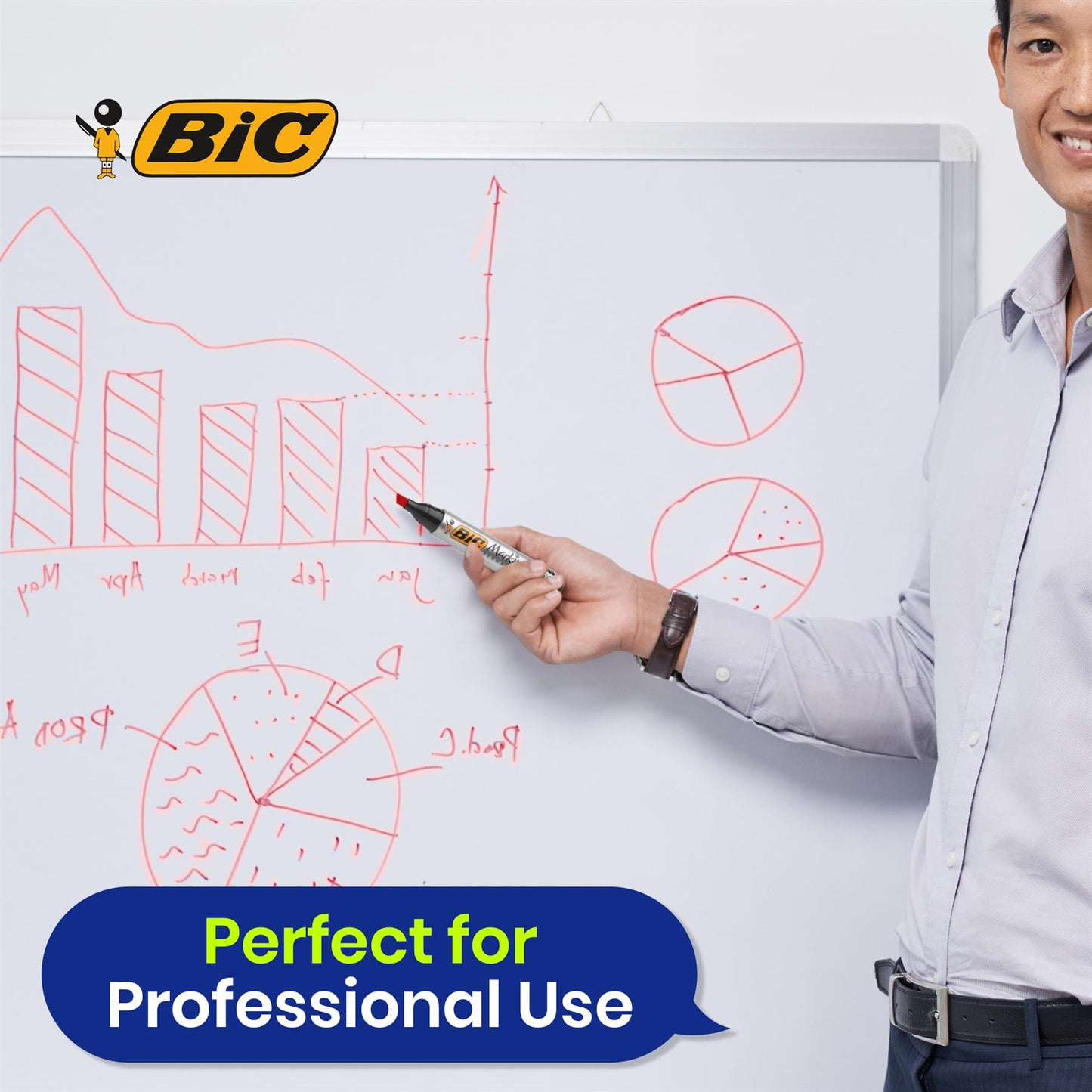 BIC Marking 2300 ECOlutions Permanent Chisel Tip Markers Red - Single Pen