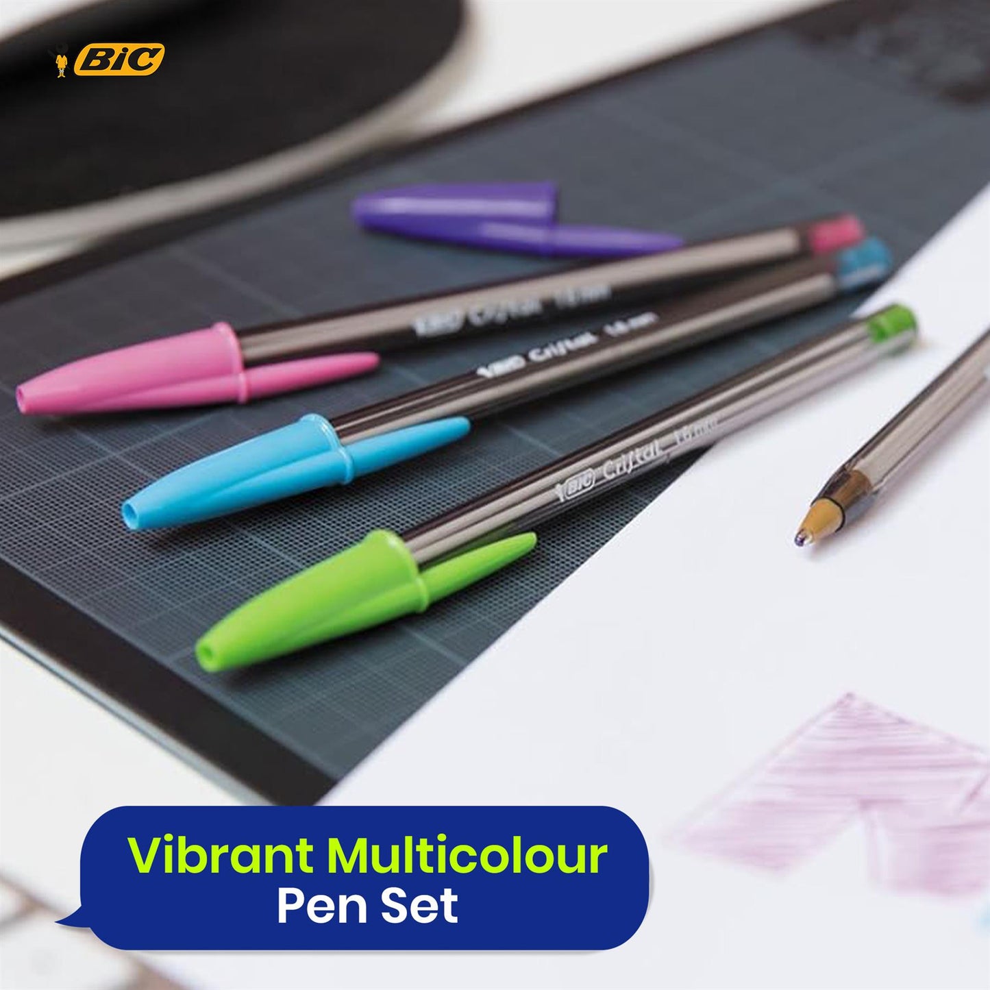 BIC Crystal Multicolour Pen - Bag Pack of 20 + 7