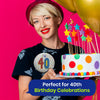 Silver 40th Birthday Badge 8.5cm Age Badge for Party Outfit and Celebrations