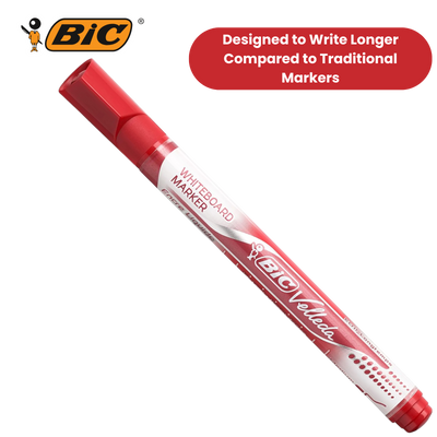 BIC Velleda Liquid Ink Dry Wipe Pocket Markers Red - Pack of 12