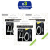 Happy 40th Birthday Black and White Recyclable Banner - 2.6m