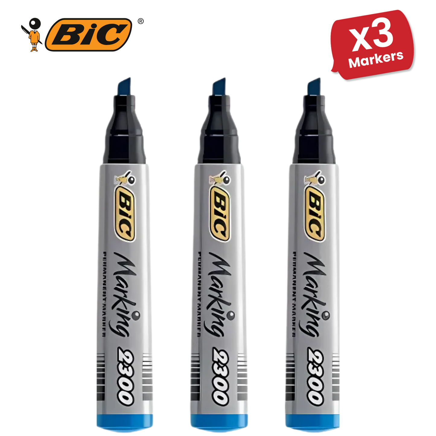 BIC Marking 2300 ECOlutions Permanent Chisel Tip Markers Blue - Single Pen