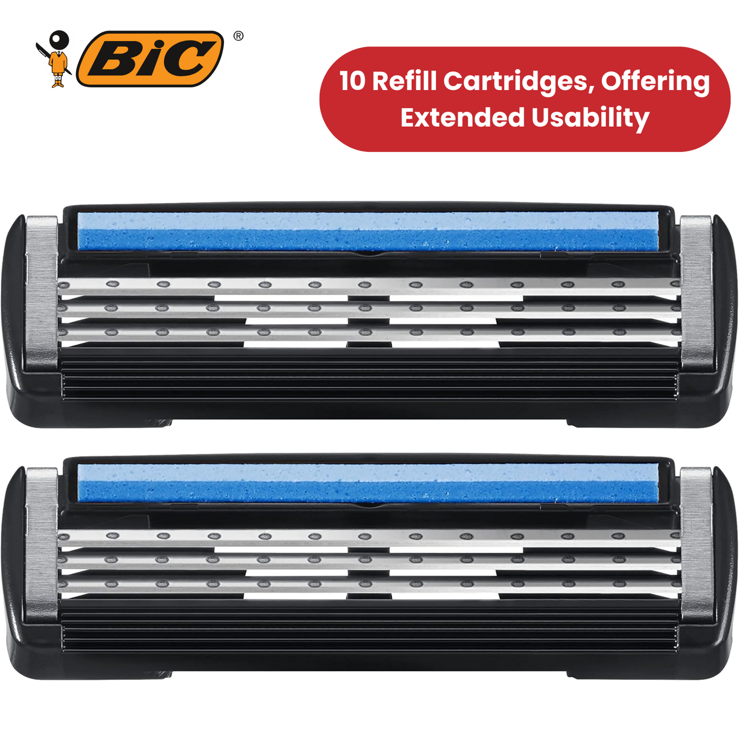 BIC Hybrid 3 Flex Refillable Men's Razor - 1 Handle + 10 Blades Pack