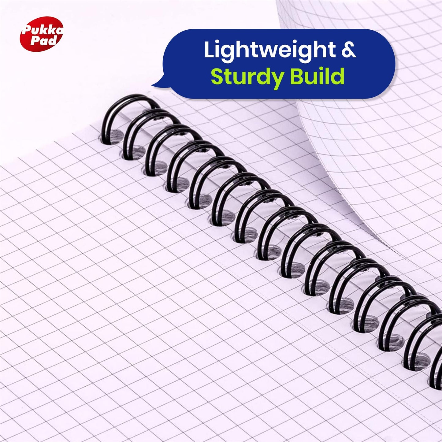 Pukka Pad A5 Squared Jotta Book, 200 Pages Wirebound Grid, Perforated