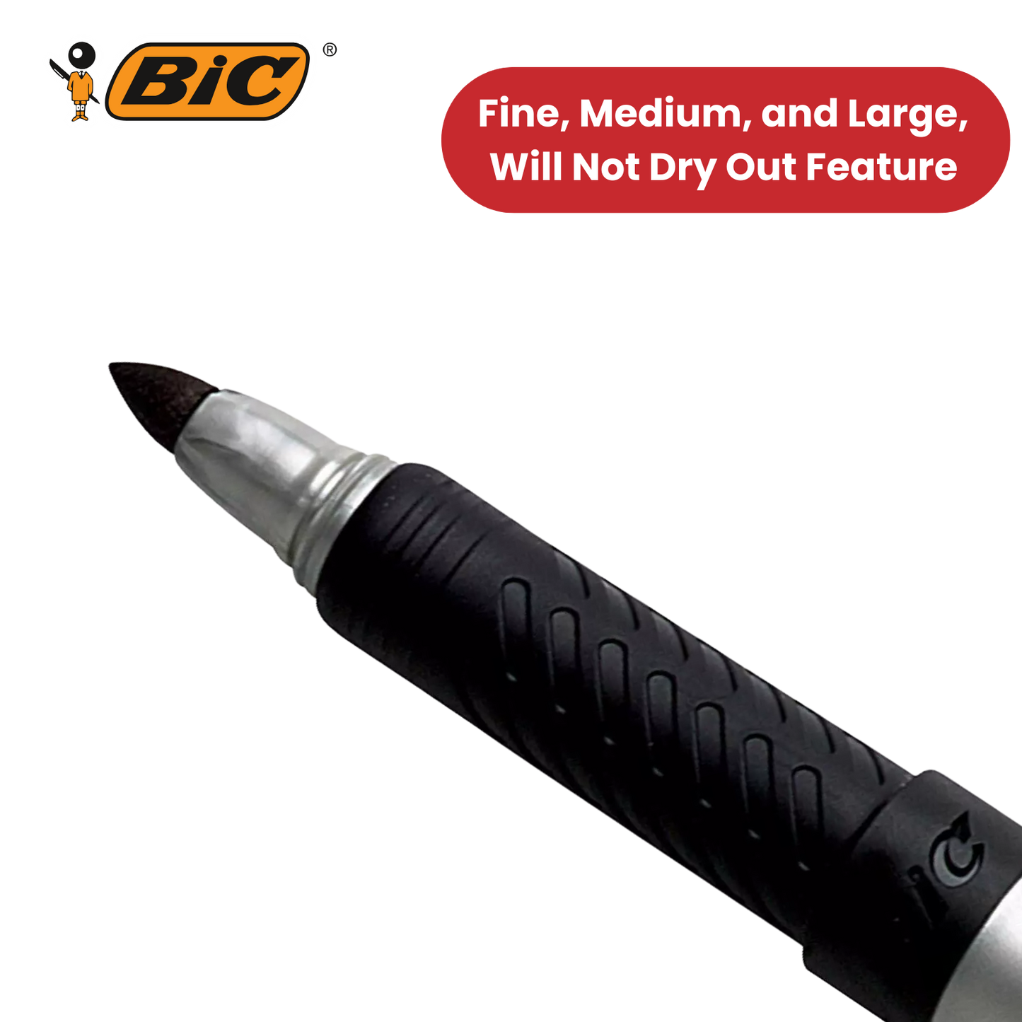 BIC Marking Permanent Markers Ultra Fine Tip Black - Pack of 12 - 1 to 5 Packs