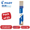 Pilot Frixion Refill 1.0mm Broad - Blister Pack of 3 - Blue