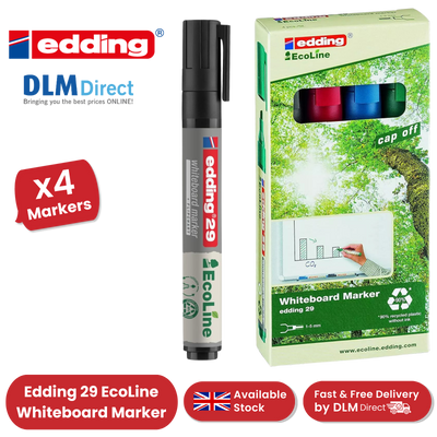 Edding 4-29-4 Pack of 4 Assorted Chisel Tip Markers - 1 to 36 Packs