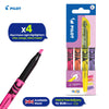 Pilot Frixion Light Highlighters - Blister Pack of 4 - Pink, Orange, Yellow, Purple