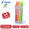 Pilot G207 Retractable Gel Pens Neon - Green, Yellow, Orange & Pink - Pack of 4