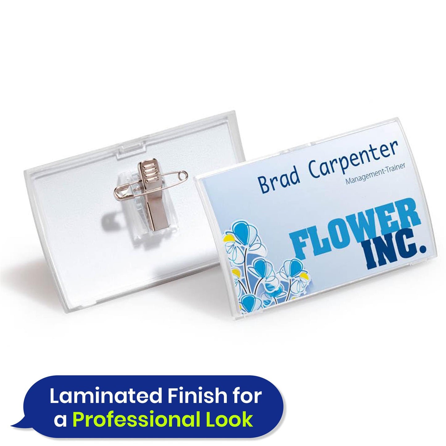 Durable Click Fold Name Badge with Combi Clip 54x90mm Transparent