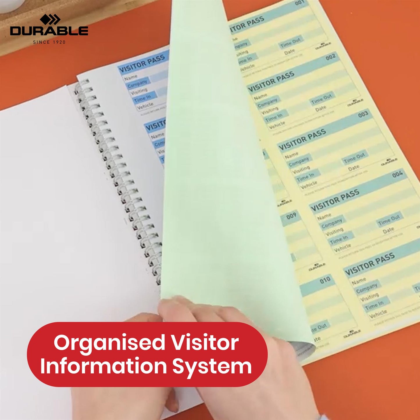 Durable Visitor Book Plastic Record Book, 300 Refill GDPR Visitors Book for Receptions