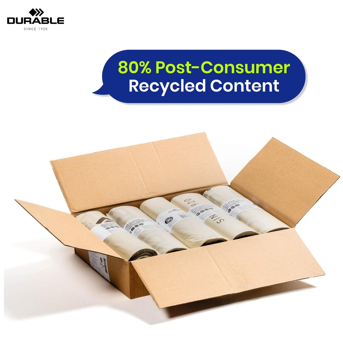 Durable 110L Bin Bags 25 Pack Recycled Plastic for Daily Use