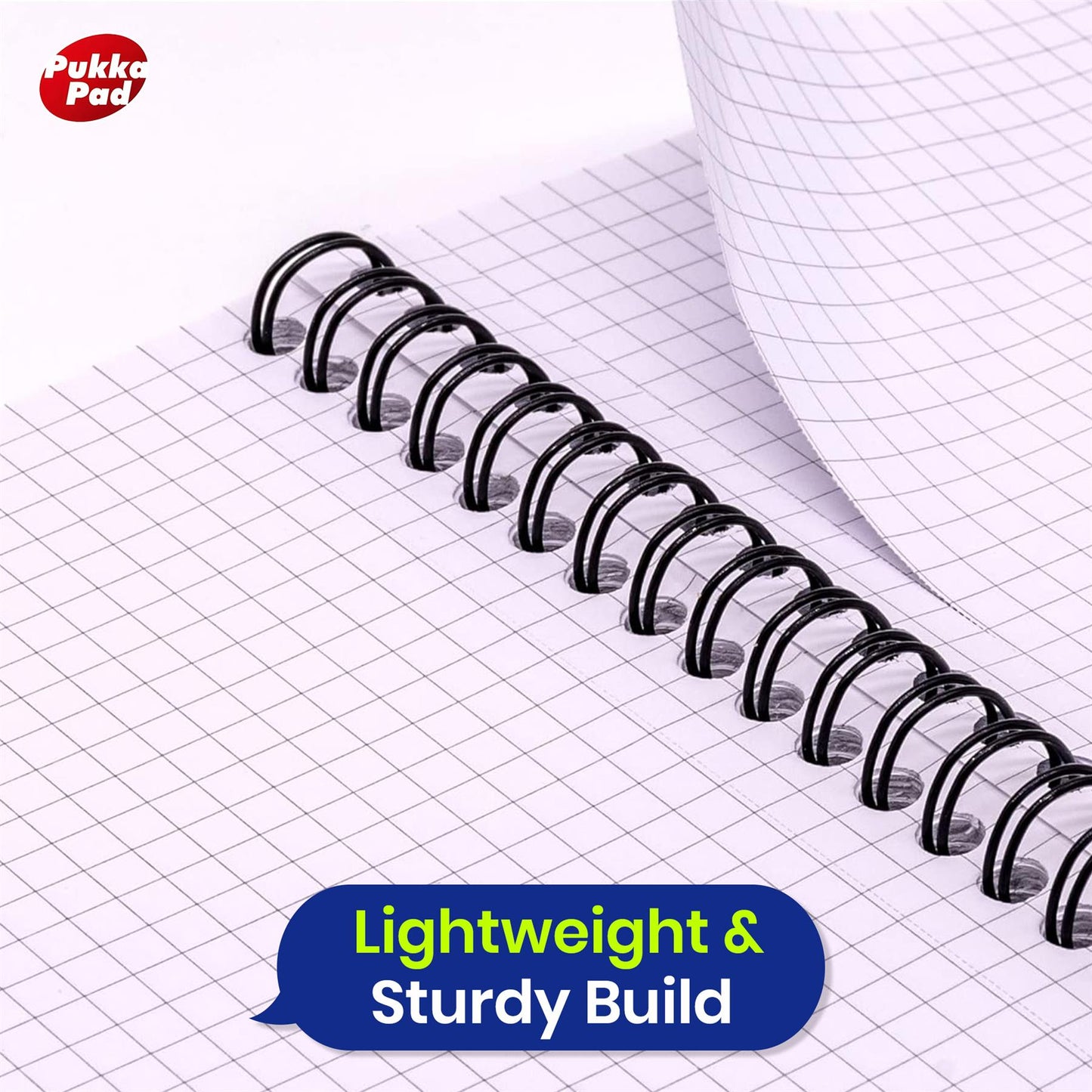 Pukka Pad A5 Squared Jotta Book 9-Pack Wirebound Notebook, 200 Pages for School & Office
