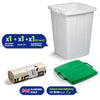 DURABIN 90L White Bin with Green Lid and 25x 110L Recycled Bin Bags for Everyday Use