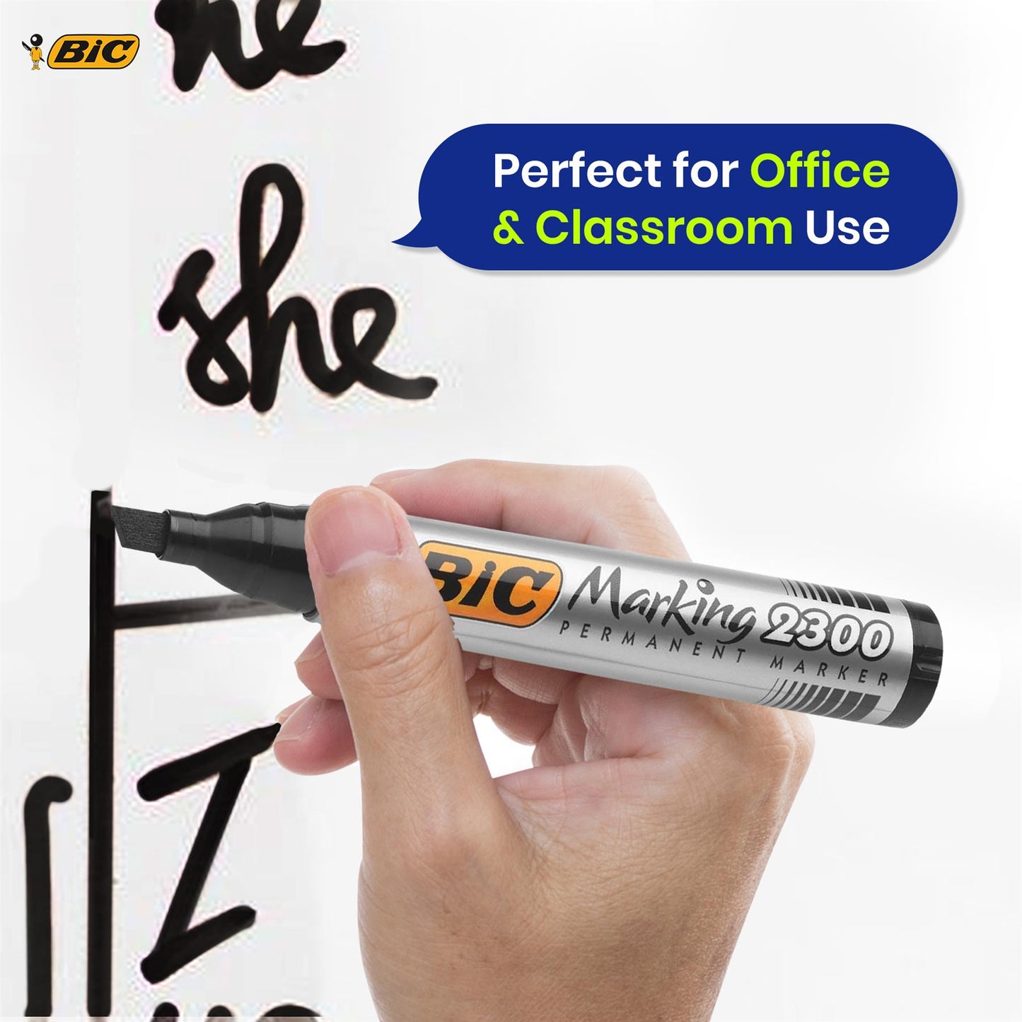 BIC 2300 Permanent Markers Pack of 3 & Pukka Pad A4 Notepads 3Pack, Complete Study Kit