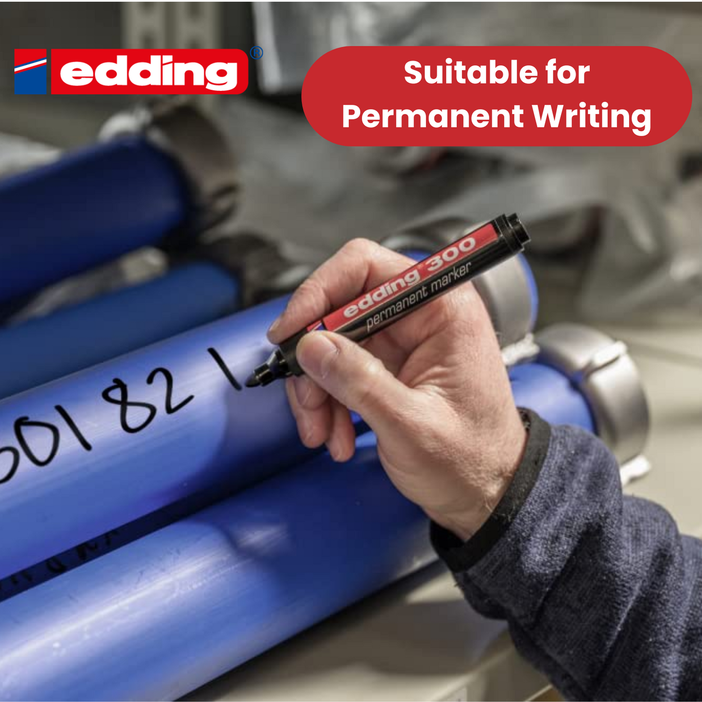 Edding 300 Permanent Marker Bullet 1.5-3mm Black - Pack of 3