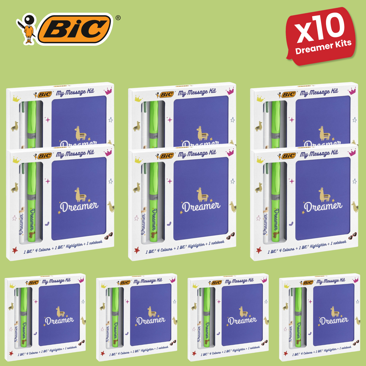 Bic My Message Dreamer Kit - Stationery Kit with 1 Ballpoint Pen 4 Colours