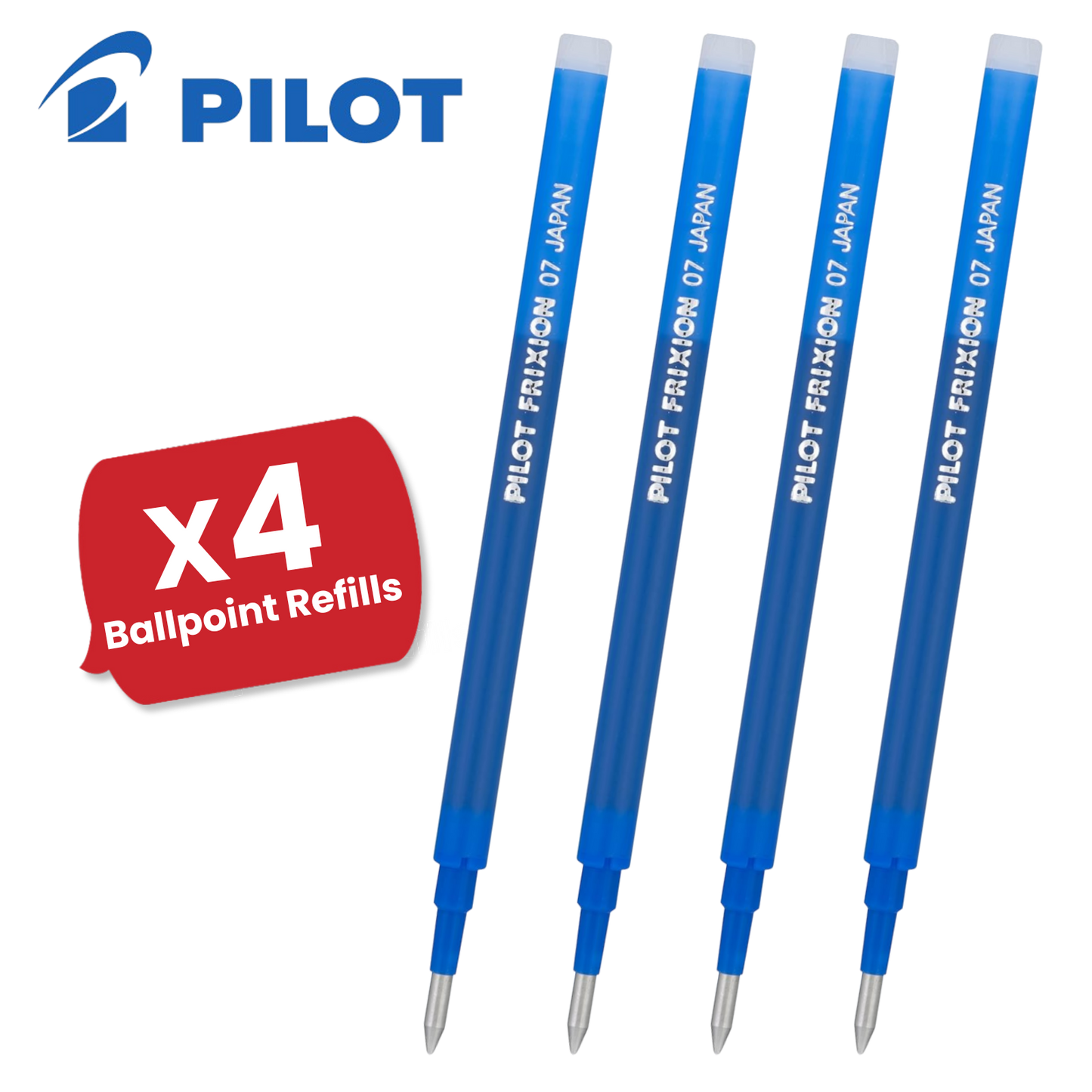 Pilot Frixion Roller Ballpoint Pen Refills 0.7mm Tip Smooth Writing - Blue Ink