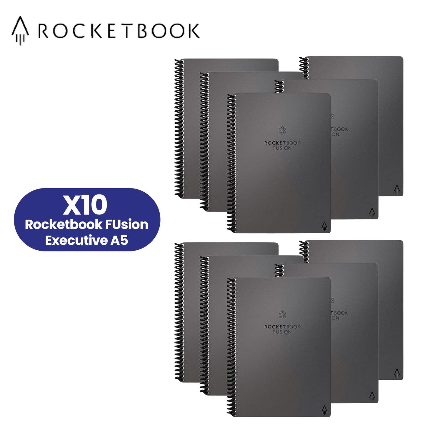 Rocketbook Fusion Executive A5 - Dotted Paper - Black
