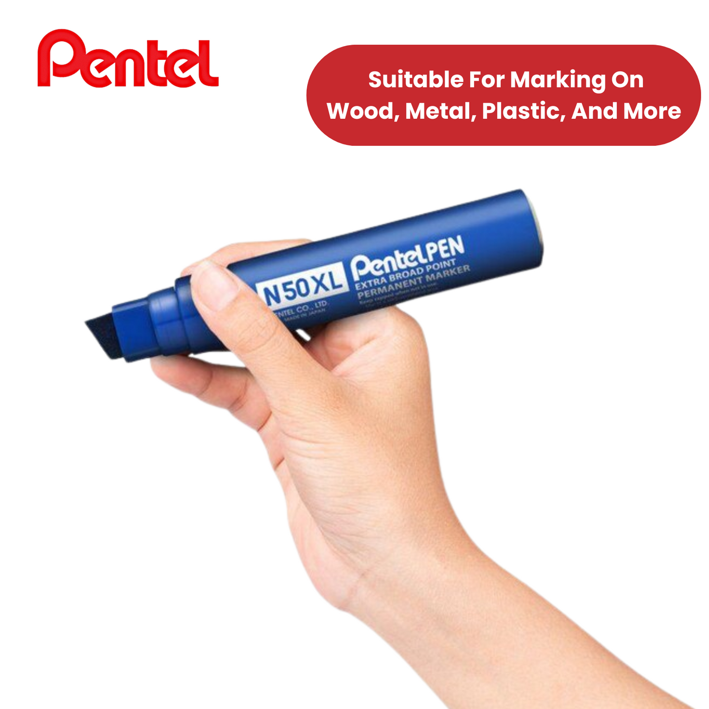 PENTEL  N50XL PERMANENT MARKER BLUE - Pack of 6