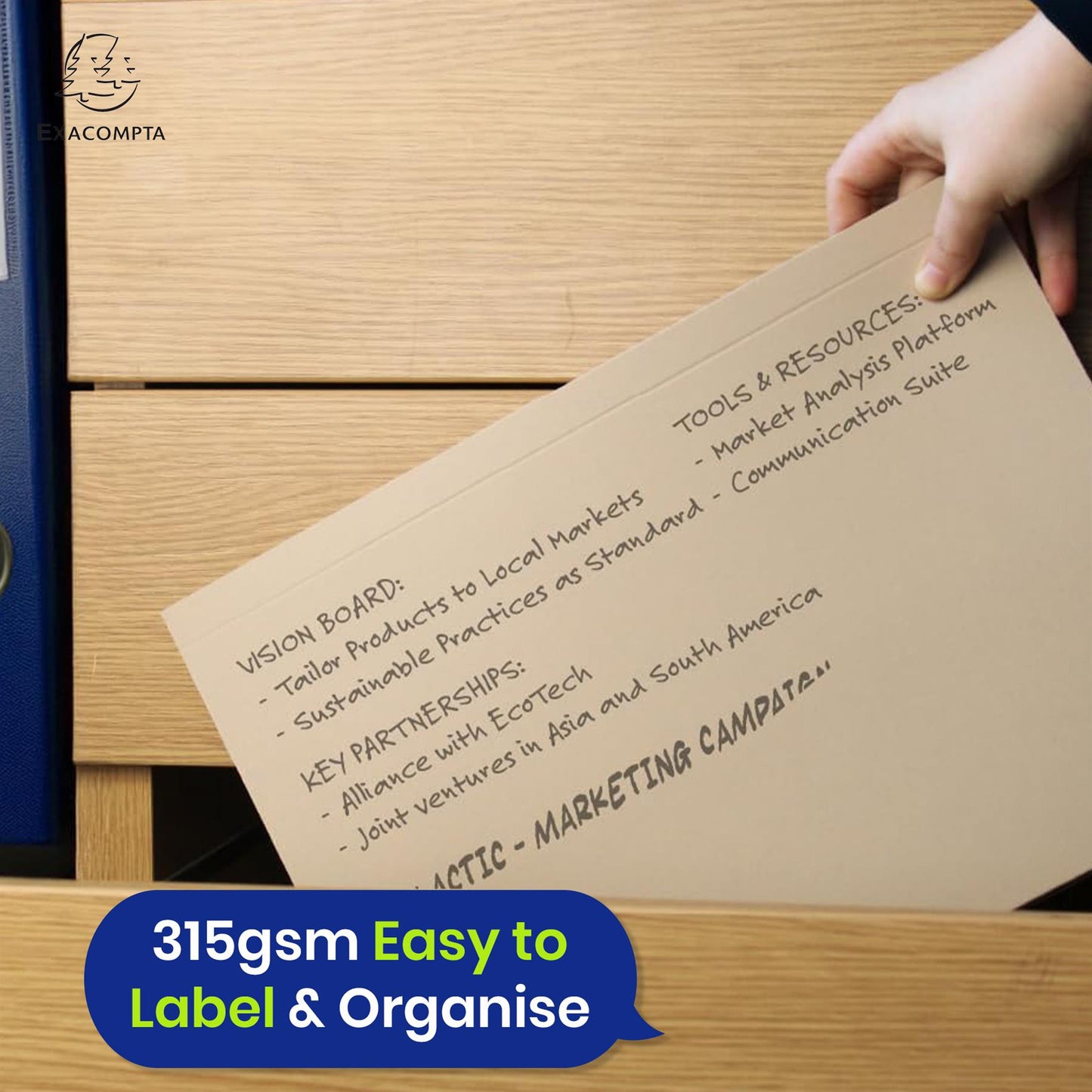 Exacompta Guildhall Double Pocket legal wallet, A4 Heavyweight Document Wallets, pack of 25 (Buff)