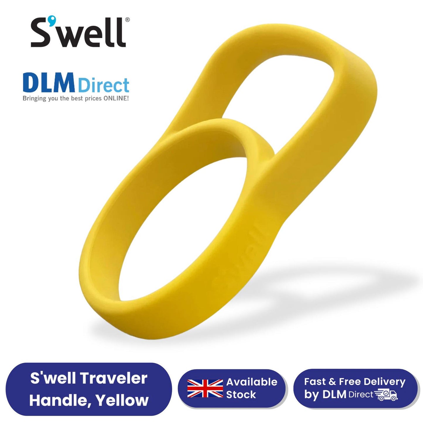 S'well Traveler Handle Silicone Bottle Grip Carry Accessory, Yellow
