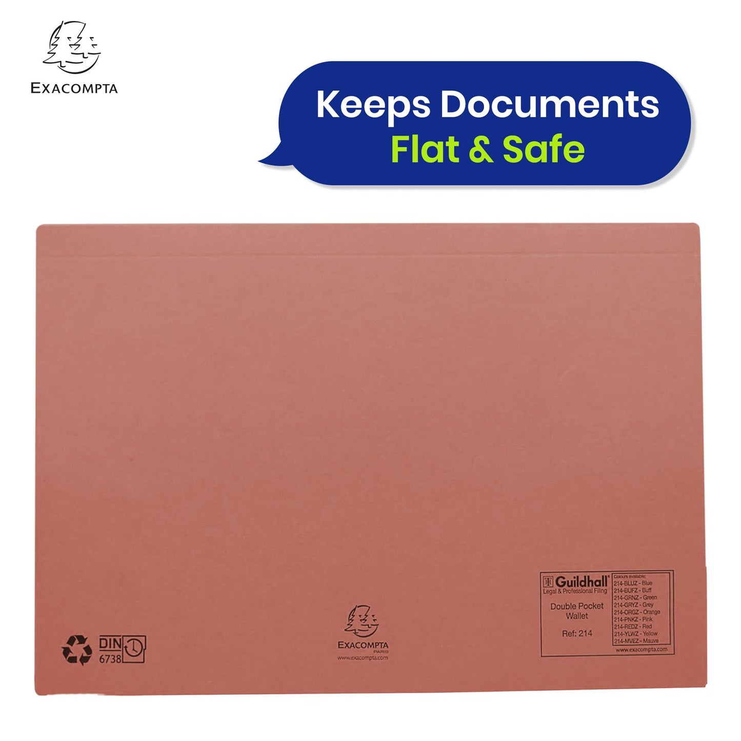 Exacompta Guildhall legal Double-Pocket Wallet for paper Documents, 315gsm,pack of 25 (Red)