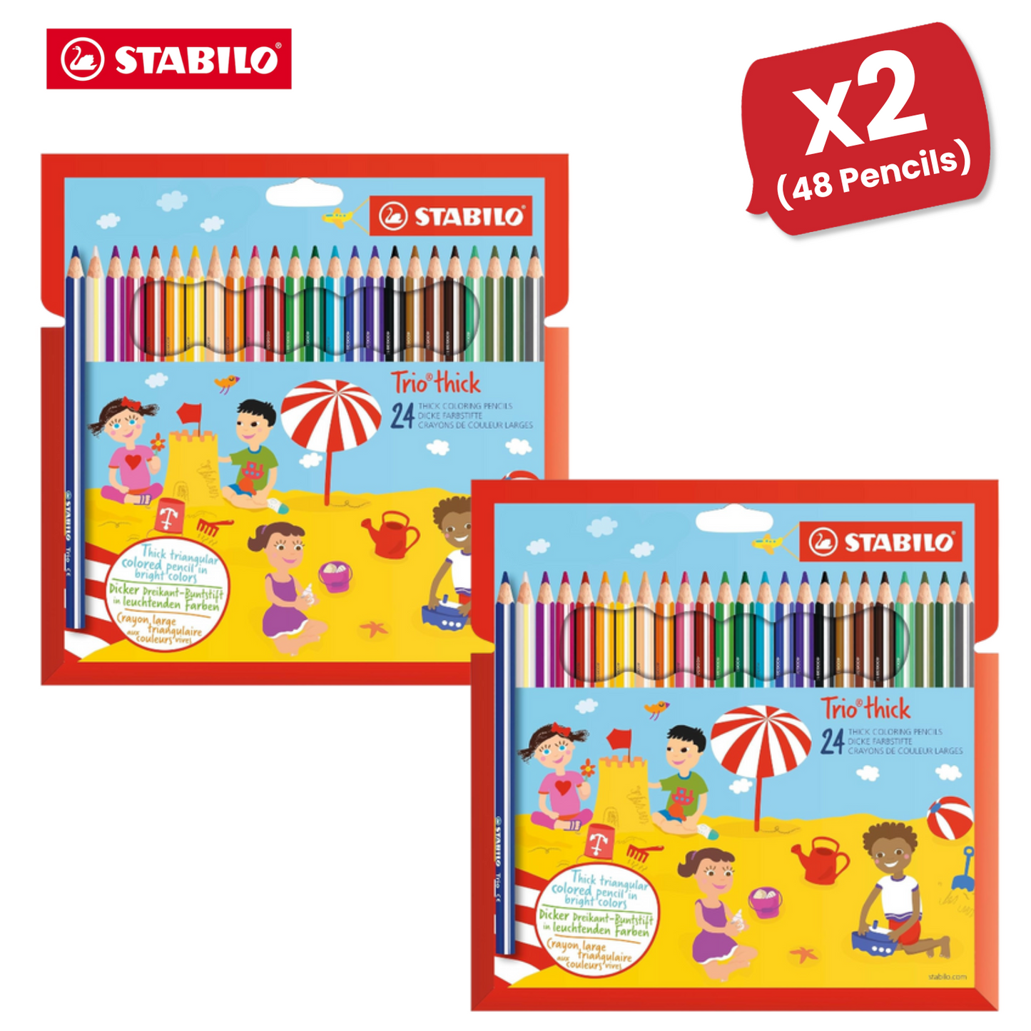 Stabilo Trio Thick Colouring Pencils Assorted Pack of 24