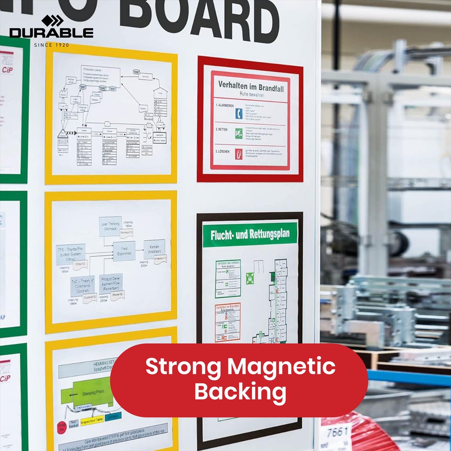 Durable Magnetic Frame 5 Pcs Metal Display Holders, Red A4 Wall Mount Holders for Posters