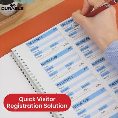 Durable Visitor Book Plastic Record Book, 300 Refill GDPR Visitors Book for Receptions