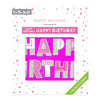 Happy Birthday Pink Recyclable Paper Banner 260cm Party Decor for Kids Adults