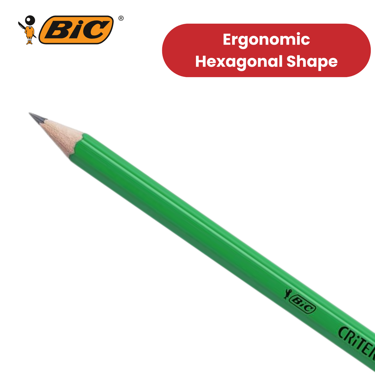 BIC Criterium 550 2H Hexagonal Pencils (Box of 12), black - Pack of 1 to 5