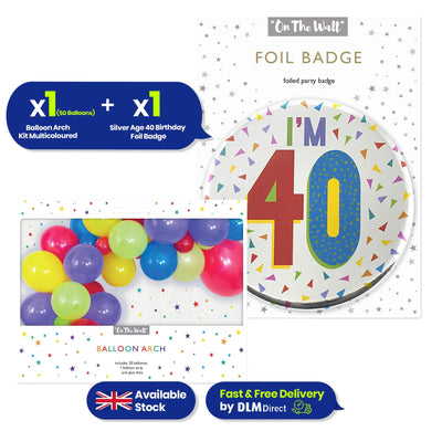 Balloon Garland Kit with Foil 40 Birthday Badge for Celebration Display Decor