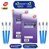 BIC 4 Colour Pen Medium Point 6 Pens - 2x Pukka Pad Daily Things To Do Today Planner Notepads