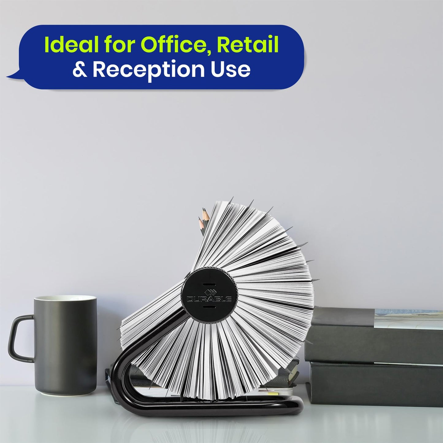 Rotary Business Card Organiser with 500 Index Cards and A-Z Tabs
