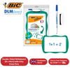 BIC Velleda Double-sided Whiteboard (21 x 31cm) with 2 Dry Erase Pens -2 to 36