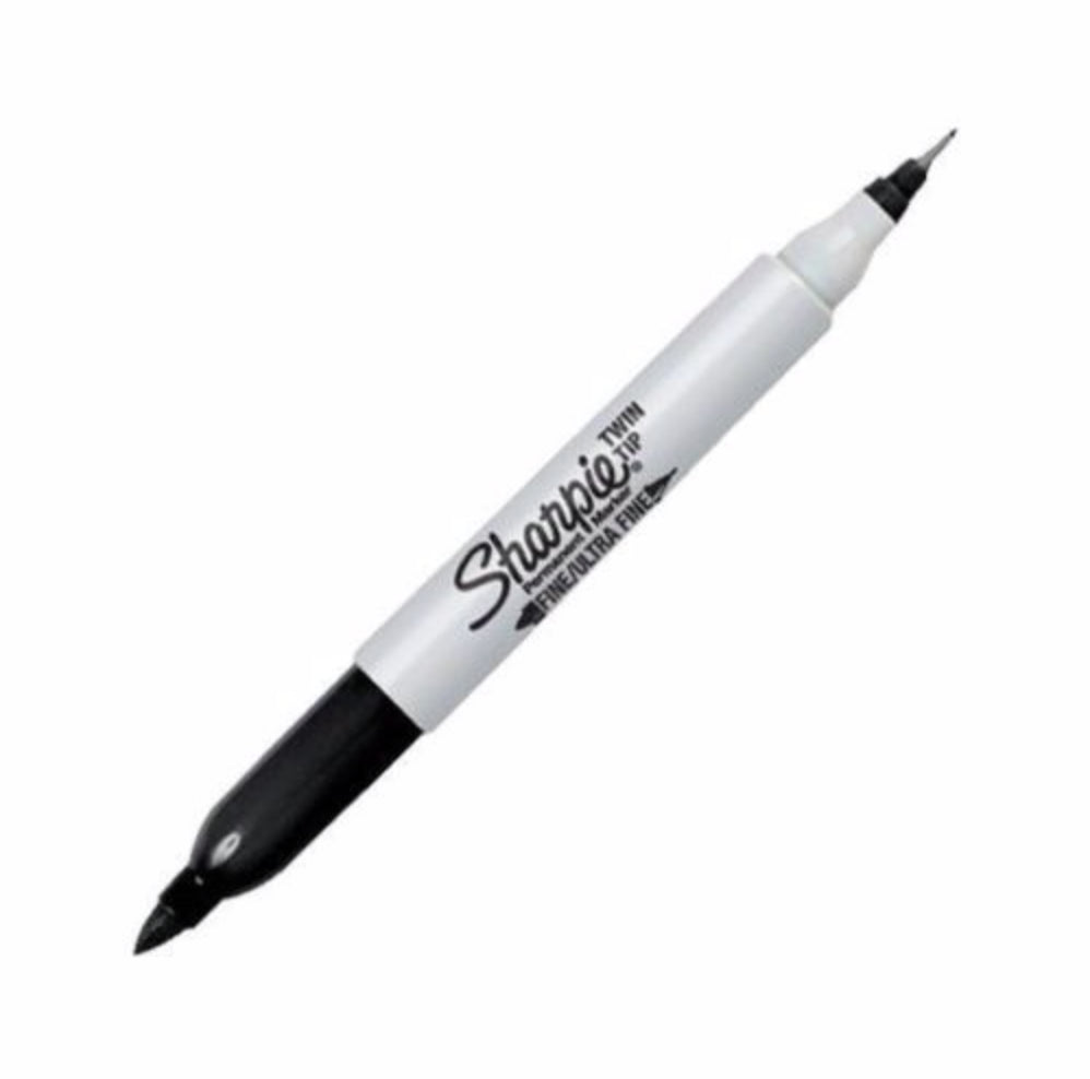 Sharpie Double-Sided Pen - Black Dual Tip Colouring Pens, Fine & Ultra Fine Tip Artist Pens For Kids