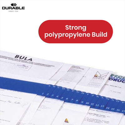 Durable Blue Expanding File Organiser, A-Z & 1-31 Polypropylene Folder for Desk Filing