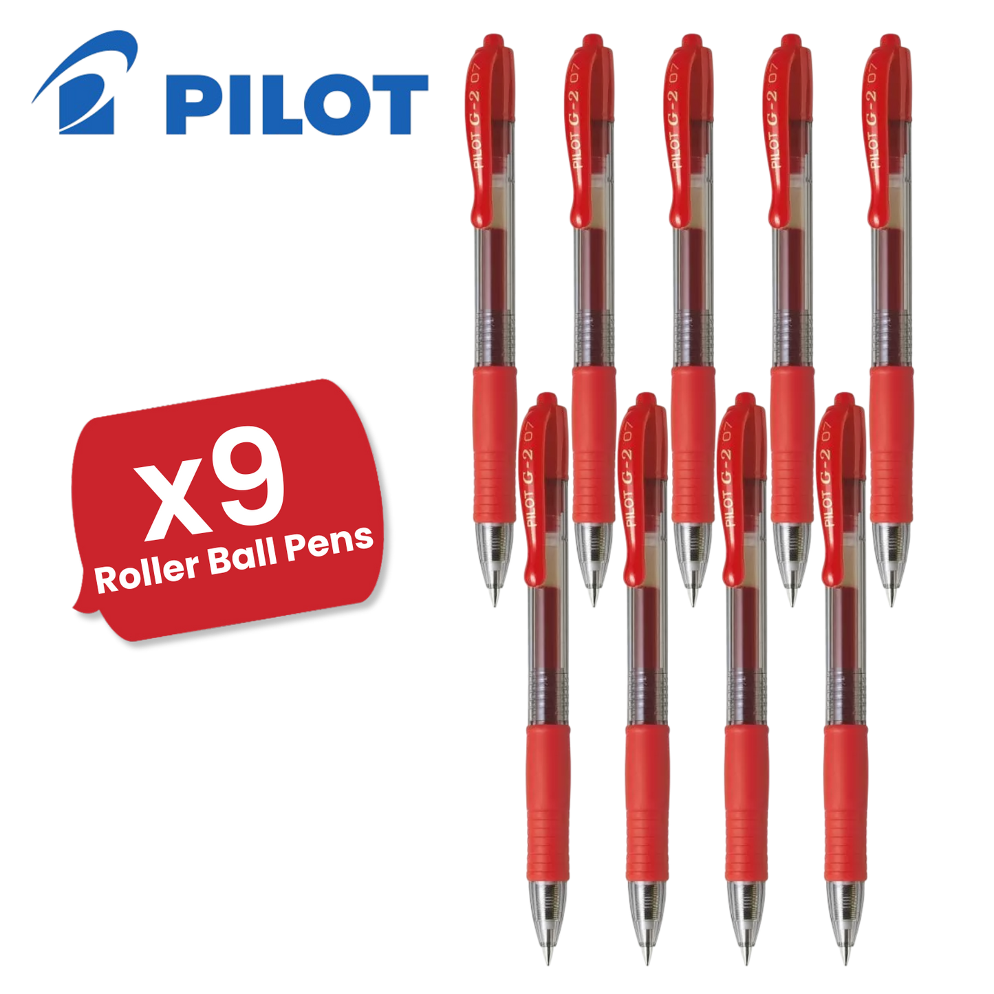 Pilot G207 Retractable Gel Rollerball 0.7mm Tip Smooth Single - Multi Pens Red