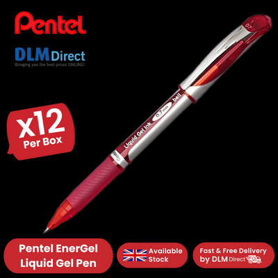 Retractable EnerGel rollerball pen ideal for everyday use. Quick drying, smooth flowing EnerGel ink, suitable for right or left-handed writers. Reduces smudging on hands and paper. Transparent barrel for easy view of remaining ink. Soft latex-free grip –