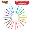 BIC Kids Felt Tip Pens with Medium Blocked Tip 24 Colours