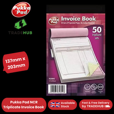 Pukka Pad NCR Triplicate Invoice Book 203 x 137mm - Single - 1 to 36 Packs