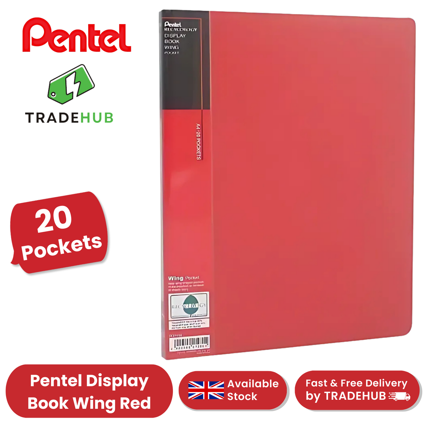 PENTEL RECYCOLOGY A4 DISP BK 20PKT RED - Pack of 1