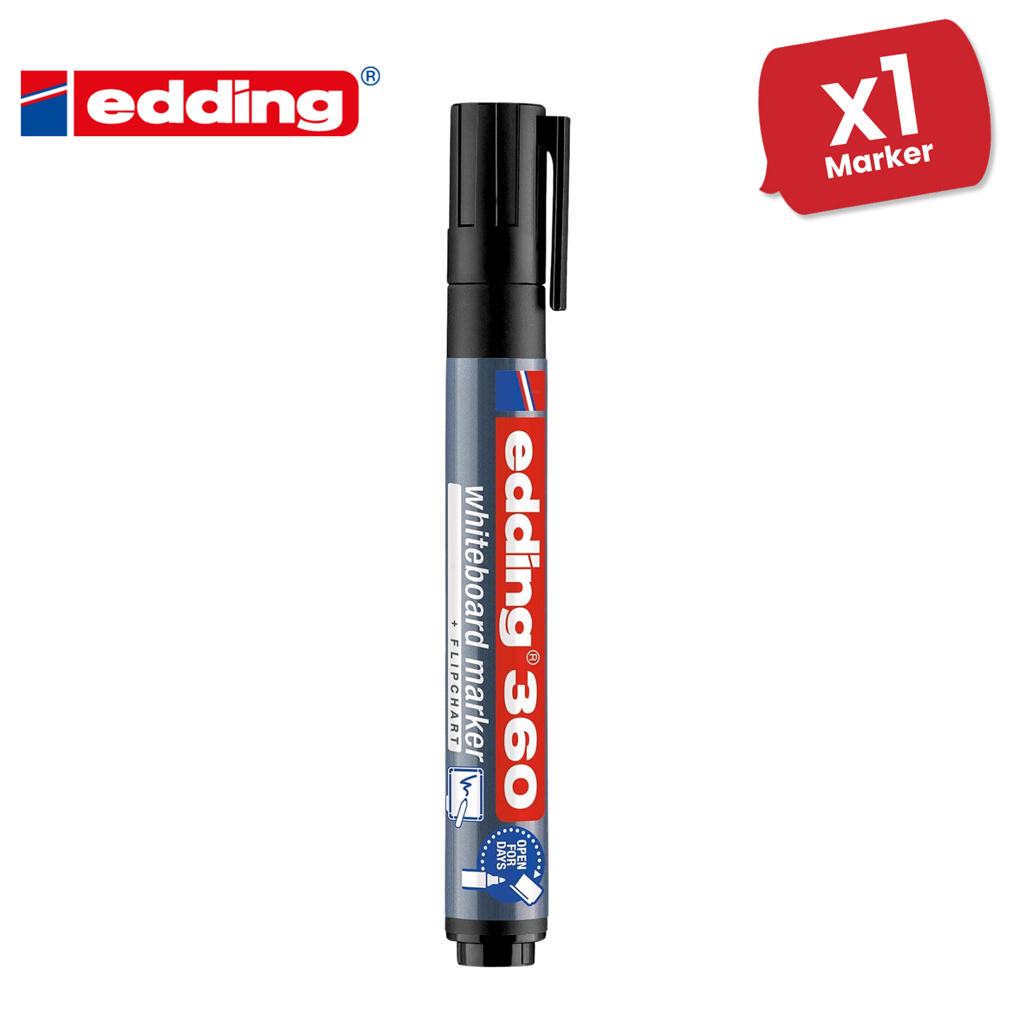 EDDING 360 BULLET TIP BLACK WHITEBOARD MARKERS - Single