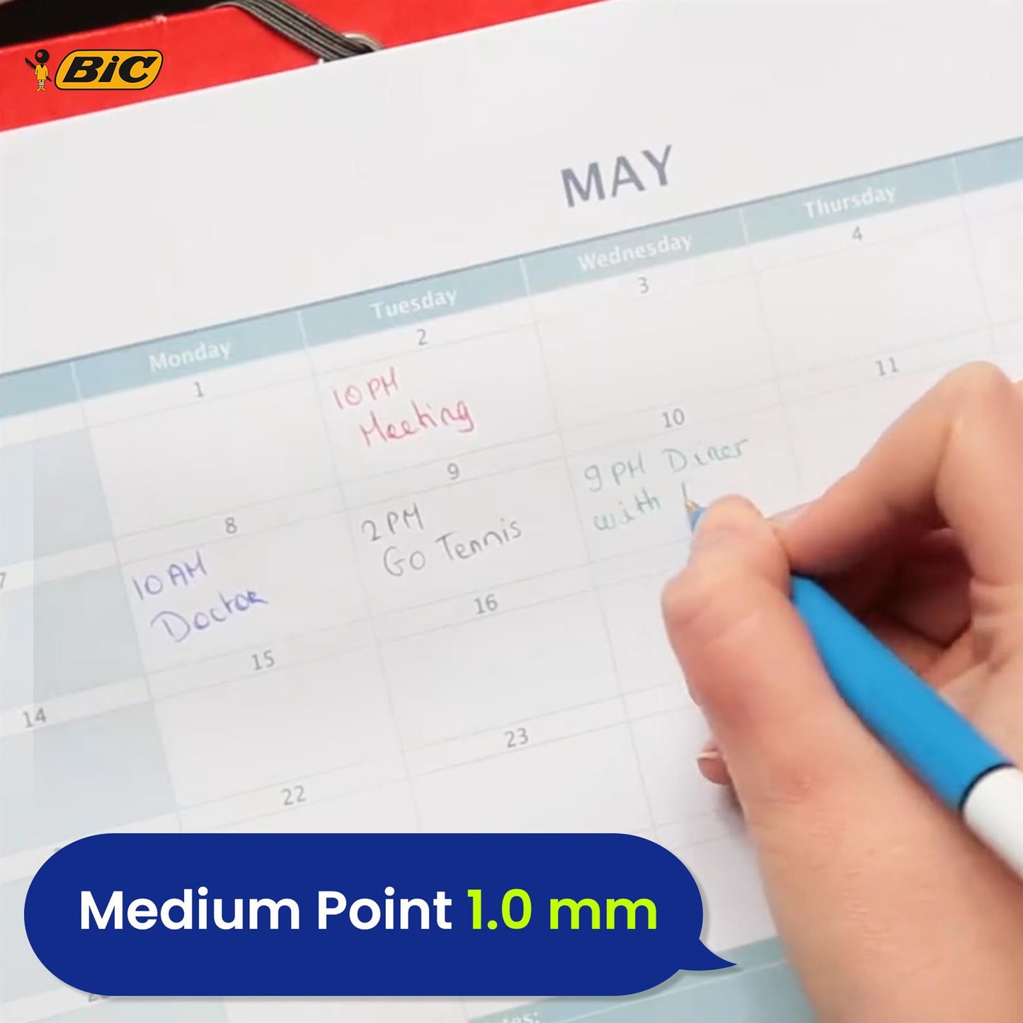 BIC 4 Colour Pen Medium Point 6 Pens - 2x Pukka Pad Daily Things To Do Today Planner Notepads