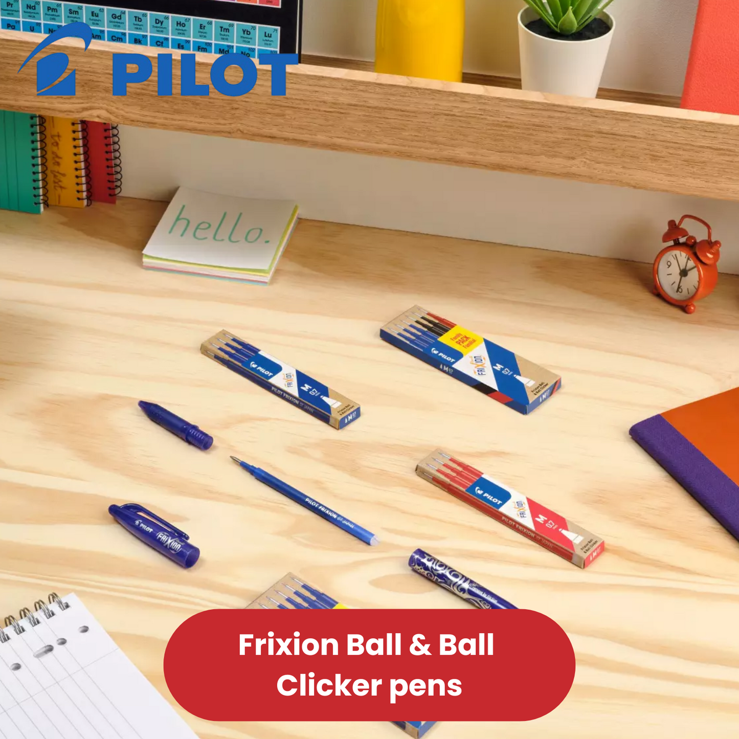 Pilot Frixion Refill 1.0mm Broad - Blister Pack of 3 - Blue