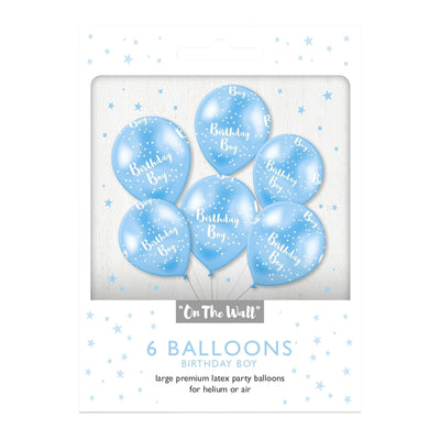 Birthday Boy Blue Latex Balloons Set of 6 for Kids & Adult Party Decor
