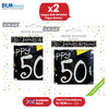 Happy 50th Birthday Black and White Recyclable Banner - 2.6m