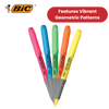 Bic brite liner Grip (1.6 to 3.3 mm) Chisel Tip Highlighter Pen Assorted (1 x Pack of 5 Highlighter Pens) - 1 to 5 Packs